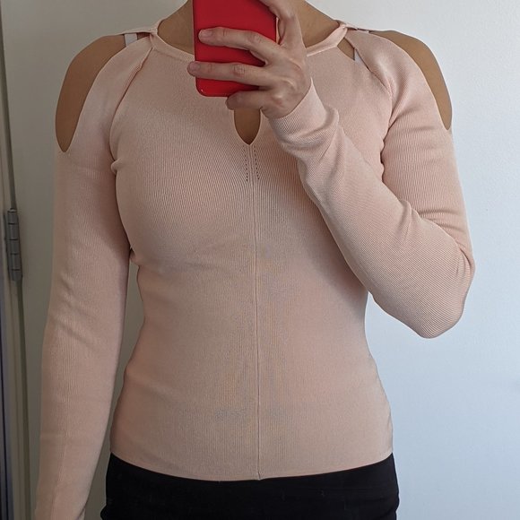 Marciano Sweaters - Marciano blush bandage knit sweater size XS